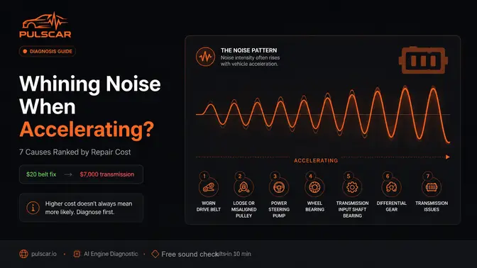 Whining Noise When Accelerating? 9 Causes From a $20 Fix to a $7,000 Verdict (2026)